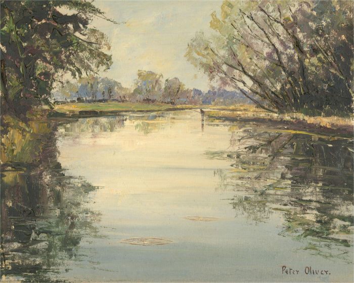Peter Oliver  - 20th Century Oil, Fishing at the River Test