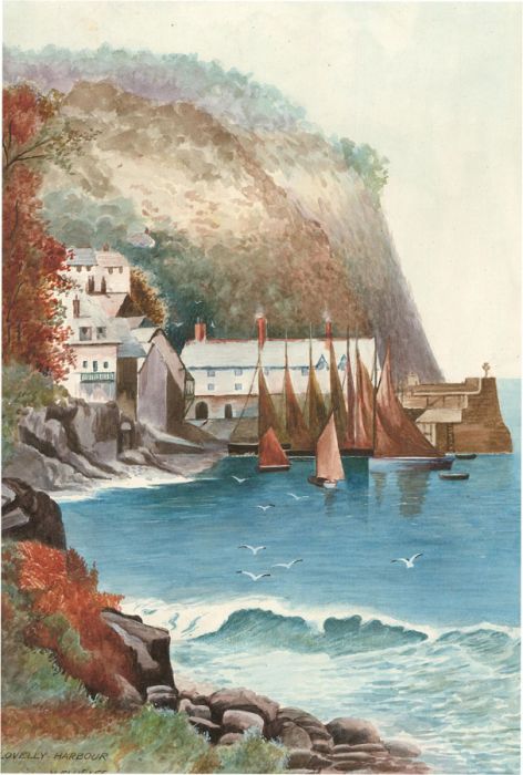 W. Ellis Lee - Early 20th Century Watercolour, Clovelly Harbour
