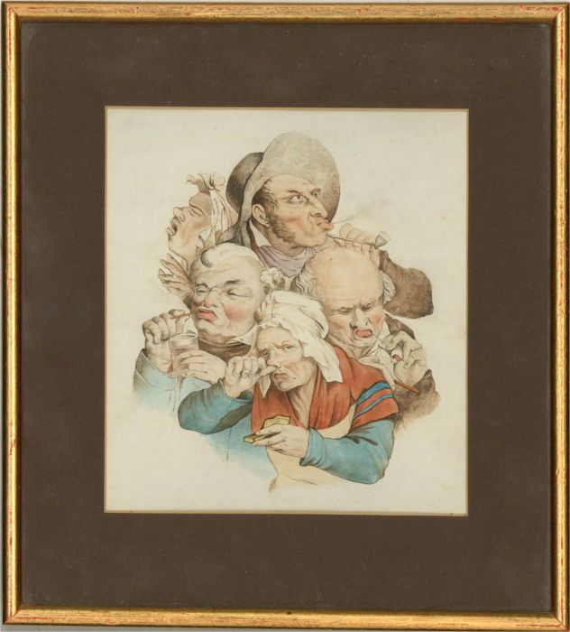 After Louis-Leopold Boilly (1761-1845) - Mid 19th Century Watercolour, Grimaces