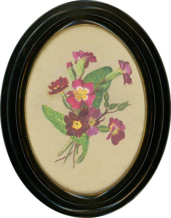 Late 19th Century Watercolour - Pink Primroses