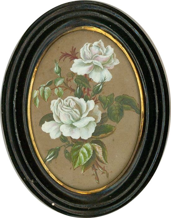 Late 19th Century Watercolour - White Roses