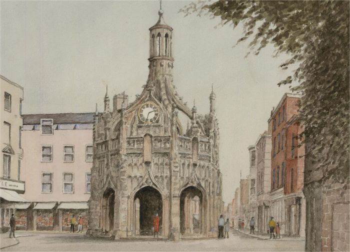 K. Dix - 20th Century Watercolour, The Chichester Cross