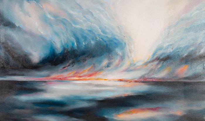 Maia - Contemporary Oil, Abstract Seascape