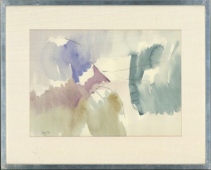 Peter Puloy-Wey  - 20th Century Watercolour, Blue and Purple