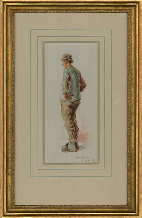 Frank Richards RBA (1863-1935) - 1893 Watercolour, Venetian Fisherman