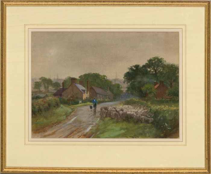 20th Century Watercolour - A Walk Through the Village