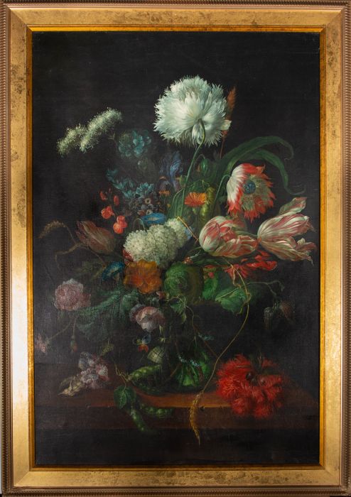 Dutch School  20th Century Oil - Flowers in a Vase