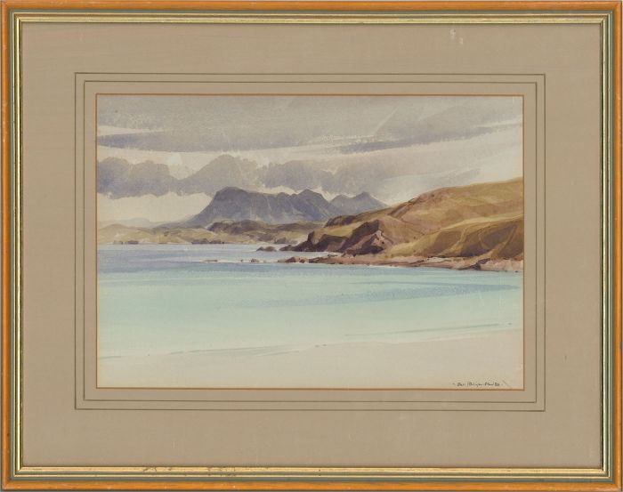 Paul Phillips - 1986 Watercolour, Quinag from Culkein Bay