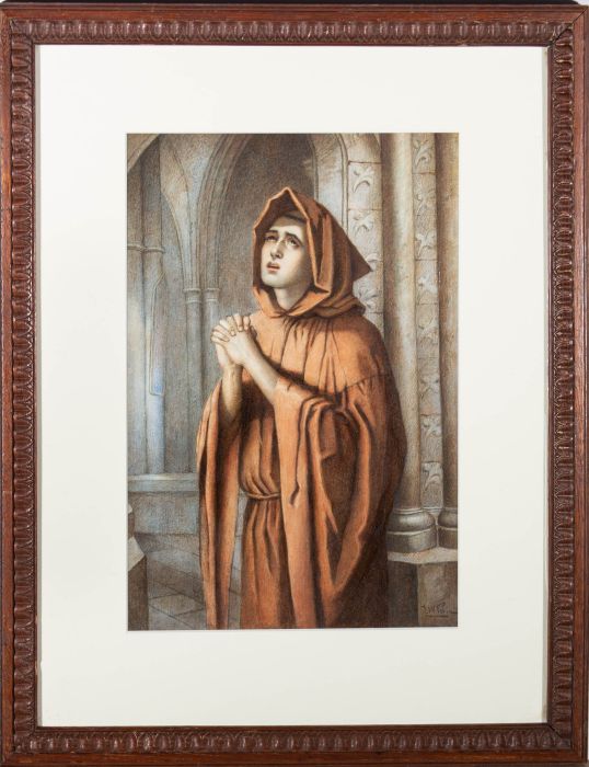 John W. Perrin (fl.1884-1909) - Late 19th Century Watercolour, Devotion