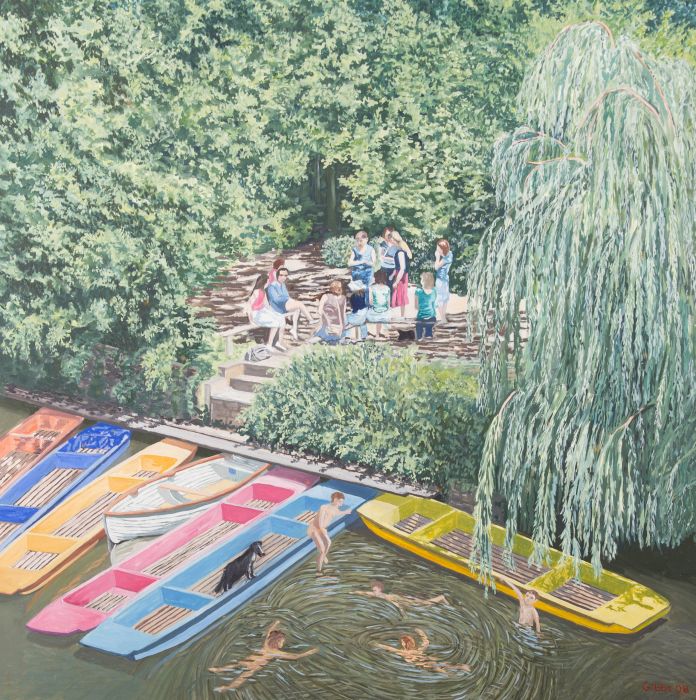 Gerry B. Gibbs - 2008 Oil, Summer Swimming by the Punts