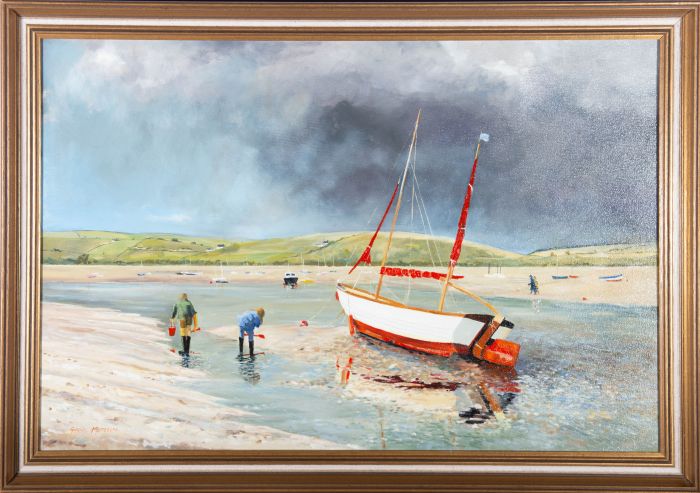 Gordon Metcalfe (b.1935) - Contemporary Oil, Beach Scene at Low Tide