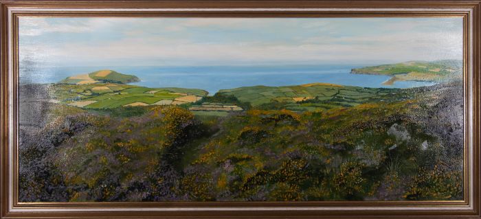Gordon Metcalfe (b.1935) - 1985 Oil, Newport Bay and Dinas Head, Dyfed