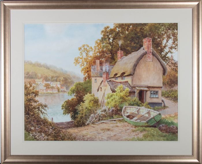 Sidney P. Winder (1884-1966) - Watercolour, The House by the Lake