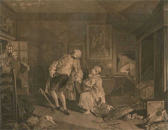 Simon Francois Ravenet After Hogarth - 1745 Engraving, The Death Of The Earl