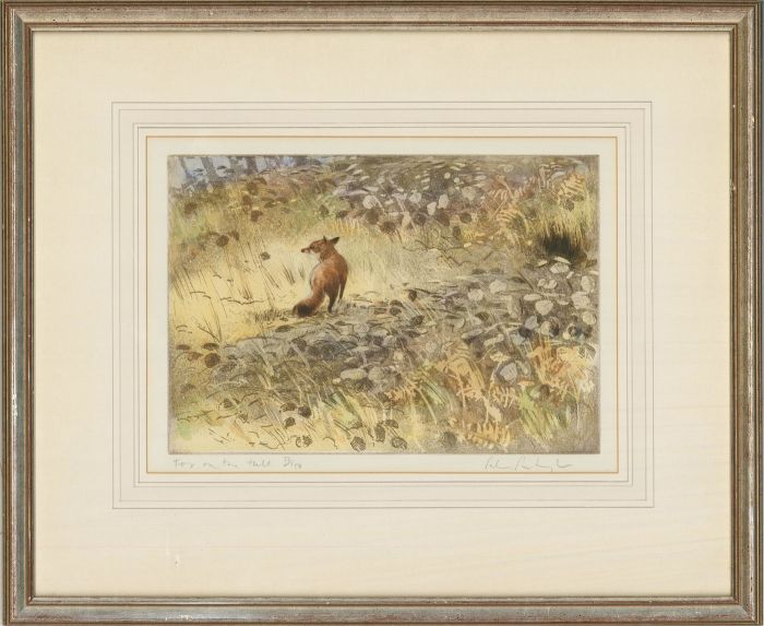 Peter Partington (b.1941) - 20th Century Etching, Fox On The Trail