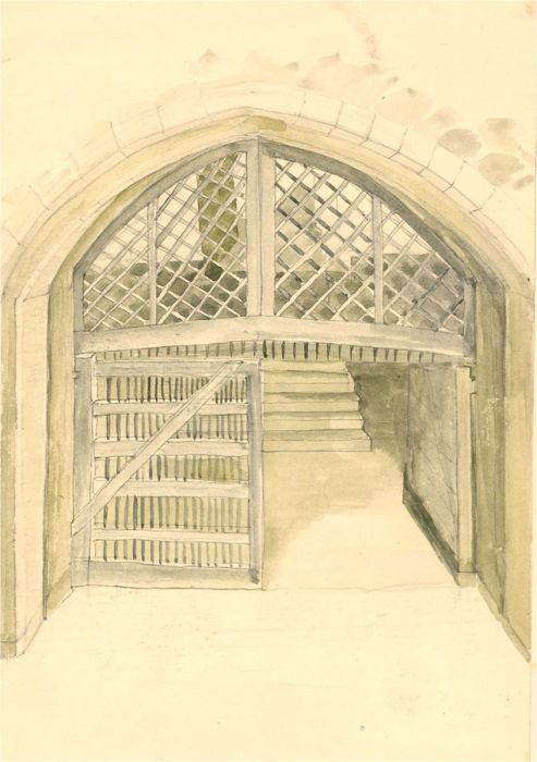 P. Henson - 1949 Watercolour, Traitors' Gate, Tower of London