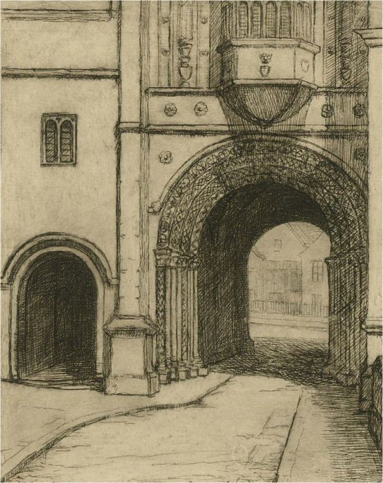 Early 20th Century Etching - Historic Gateway