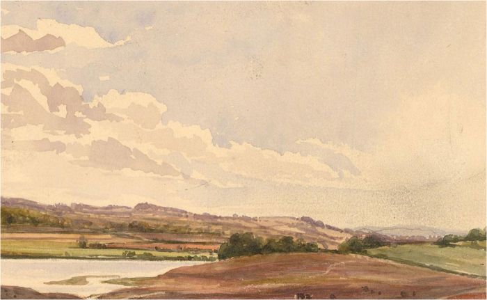 Mid 20th Century Watercolour - Blue Sky