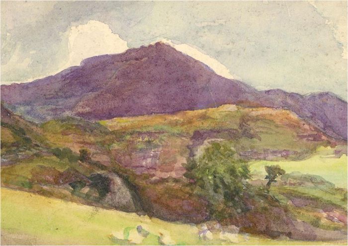 Early 20th Century Watercolour - Rolling Hills