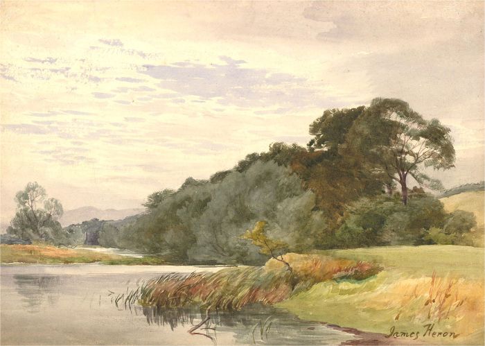 James Heron (fl.1878-1919) - Watercolour, On the Esk, near Musselburgh