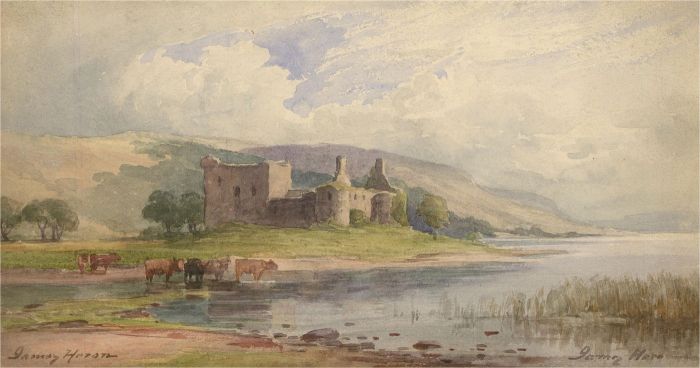 James Heron (fl.1878-1919) - Watercolour, Kilchurn Castle, Loch Awe