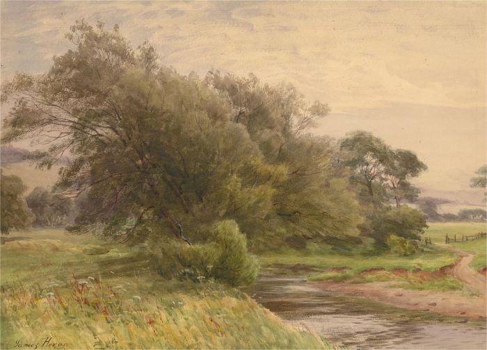 James Heron (fl.1878-1919) - Late 19th Century Watercolour, Riverside