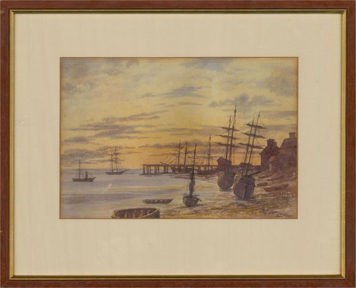 E. Donald Carr  - c.1869 Watercolour, Close of Day, Aberdovey