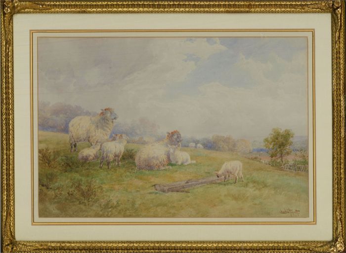 Charles Pigott (1863-1940) - Early 20th Century Watercolour, Spring Lambs