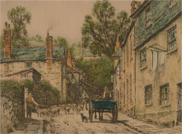 Henry G. Walker (1976-1932) - Early 20th Century Etching, Sheep Crossing