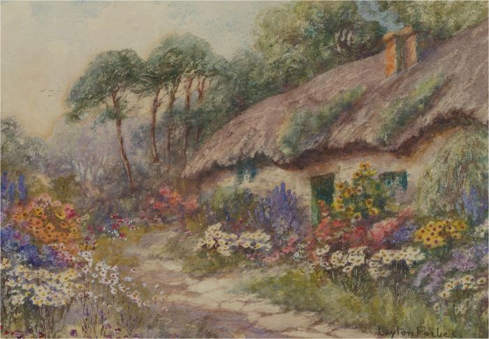 Leyton Forbes  - Early 20th Century Watercolour, Summer Garden
