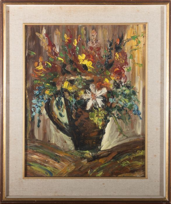 Mid 20th Century Oil - Floral Jug