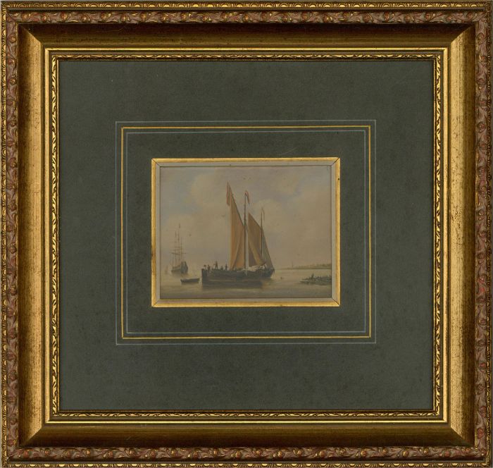 J.J. - Early 20th Century Oil, Dutch Sloops