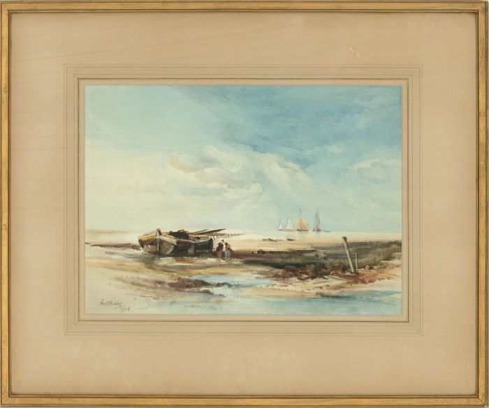 Fred Rider  - 1926 Watercolour, Low Tide