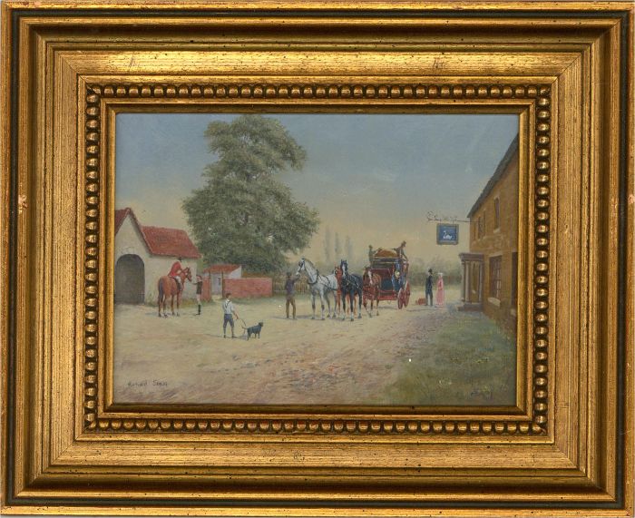 Richard Rhead Simm (1926-2019) - Mid 20th Century Oil, Village Life