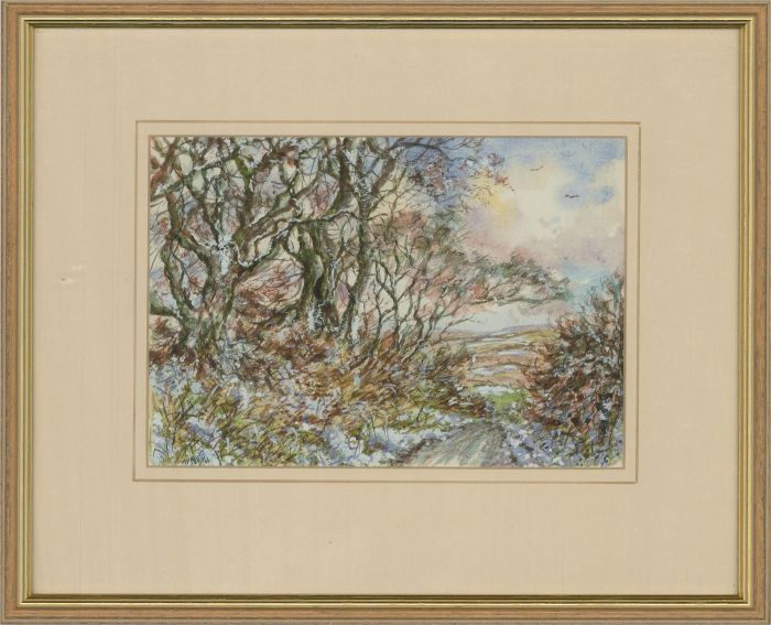 M. Patricia Alvis - 2006 Watercolour, Late Snow over Exmoor
