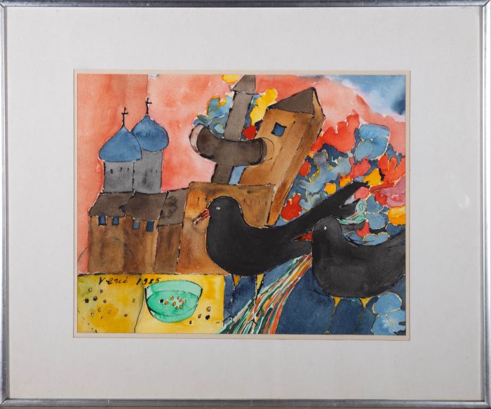 Veni Gligorova Smith - 1985 Watercolour, Lyrical Choughs