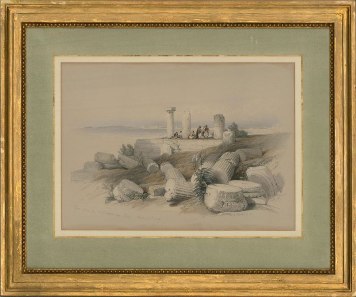 Louis Haghe after David Roberts - c.1843 Lithograph, Om El Hamed near Tyre