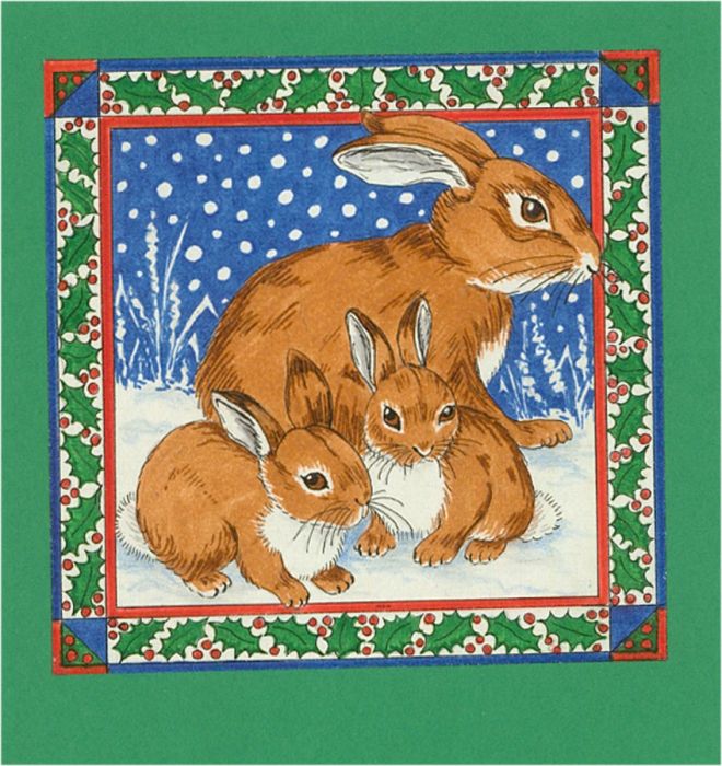 20th Century Pen and Ink Drawing - Family of Rabbits