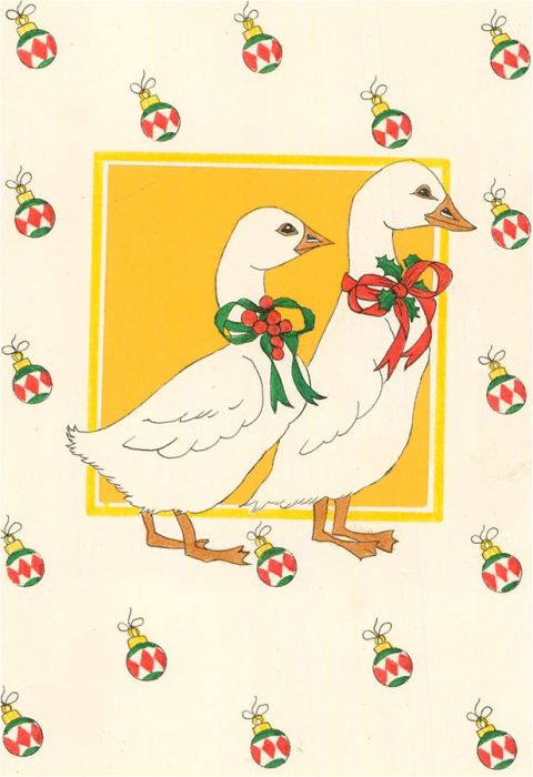 Vivianne McGrath - 20th Century Pen and Ink Drawing, Christmas Geese