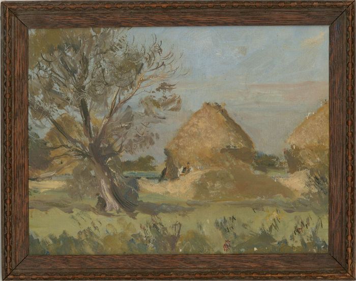 Fid Harnack RSMA (1898-1983) - Mid 20th Century Oil, Haymaking