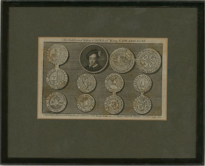 1749 Engraving - The Gold and Silver Coins of King Edward VI