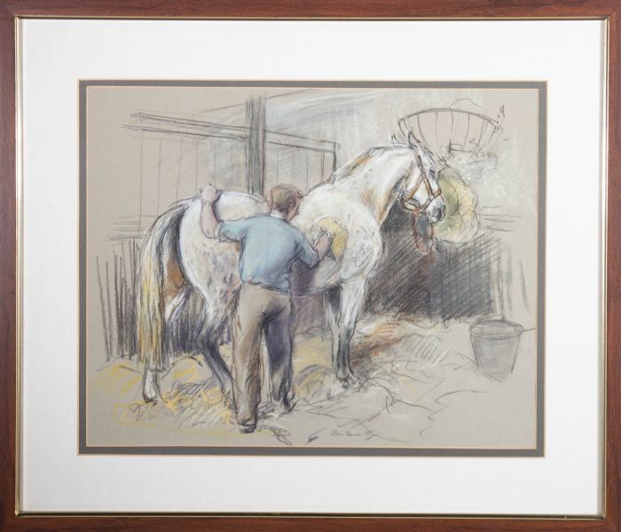 Noria Howarnt  - 20th Century Pastel, Stable Scene