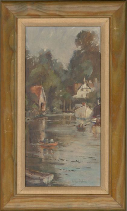 Roger Dellar (b. 1949) - Contemporary Oil, Rowing Boats