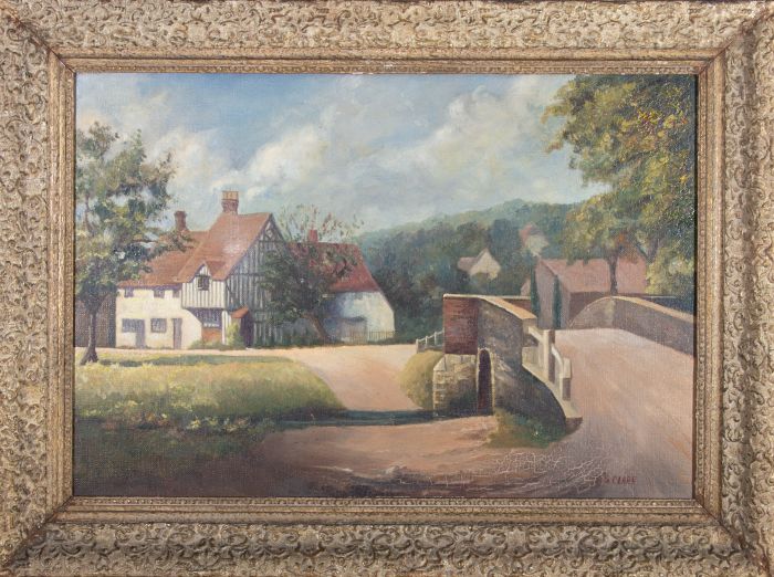 A. S. Clark - 20th Century Oil, Cottage by the Bridge