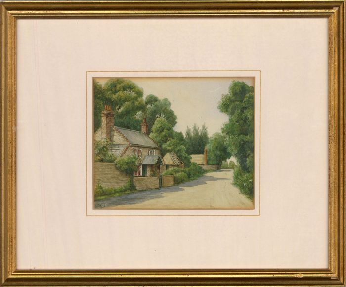 T. Ward - 1923 Watercolour, A Village Lane