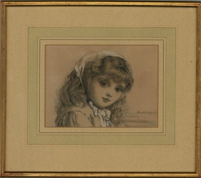 19th Century Charcoal Drawing - Victorian Child