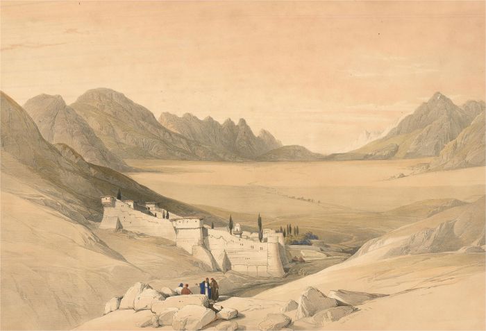 Louis Haghe after David Roberts -1839 Lithograph, Convent of St Catherine, Sinai
