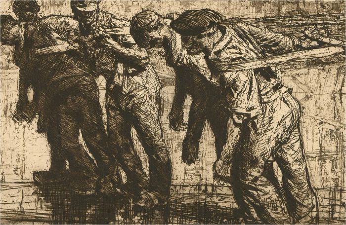 After Sir Frank Brangwyn RA (1867-1956) - 1924 Photogravure, The Tow Rope