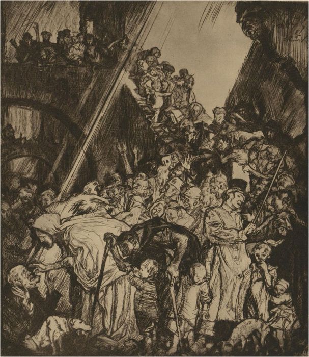 After Sir Frank Brangwyn RA (1867-1956) - 1932 Photogravure, Christ Healing
