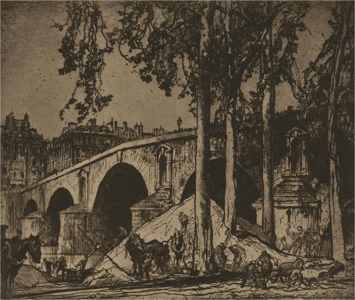 After Sir Frank Brangwyn RA (1867-1956) - 1932 Photogravure, Pont Marie, Paris